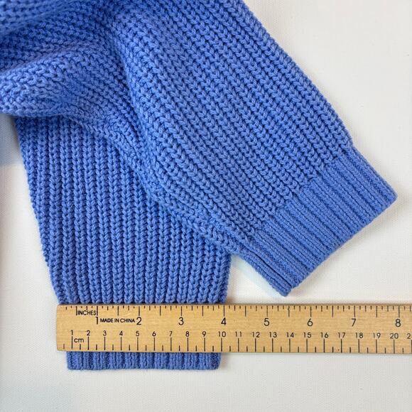 Christopher & Banks Blue Embellished Knit Crewneck Tunic Sweater Size Small - Picture 9 of 12